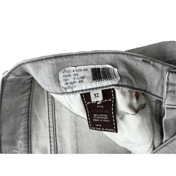 7 For All Mankind Rhinestone Pockets Grey Jeans Made in Italy ( 32 ) - Picture 3 of 5
